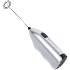 Mousseur à Lait (acier, Moteur Très Puissant, Forme Spéciale En Spirale, Facile à Nettoyer, Mousseur à Lait, Brosse à Matcha) Argenté