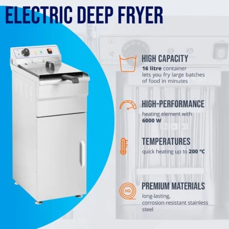 Friteuse Sur Armoire Friteuse Électrique Professionnelle Friteuse Restaurant 16L – Image 3