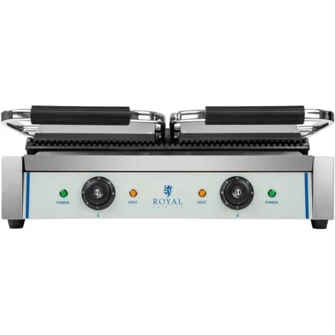 Machine À Panini Grill De Contact Simple Double Nervuré Emaillé 300°C 2X1 800 W – Image 4