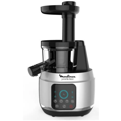 MOULINEX Extracteur De Jus 150W Aluminium / Noir 0,8l 4 Vitesses Pressage à Froid Rotation 80 Trs/min Multifonctions Glace Con – Image 4