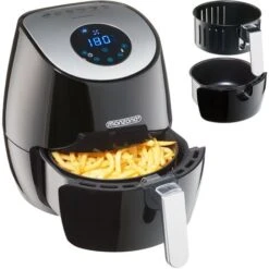 Friteuse Sans Huile 9en1 Friteuse électrique 3,6 L 1500W Noir Avec écran Tactile Livret De Recettes