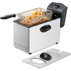 Deuba Friteuse électrique 2000 Watt Acier Inoxydable 4 Litres Zone Froide Démontable Contrôle De La Température Cuisine