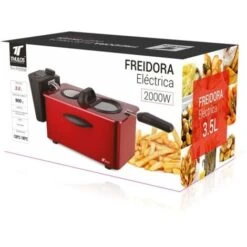 Friteuse électrique Design Rouge 2000W 3,5 Litres