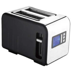 Grille-pain En Acier Inoxydable 800W Avec Affichage Numérique Et 2 Fentes Larges