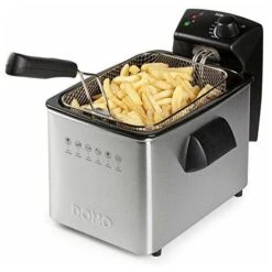 Domo DO465FR Friteuse-friteuse 4l, 60 C Et 190 C , Single Acier Inoxydable, 3000W