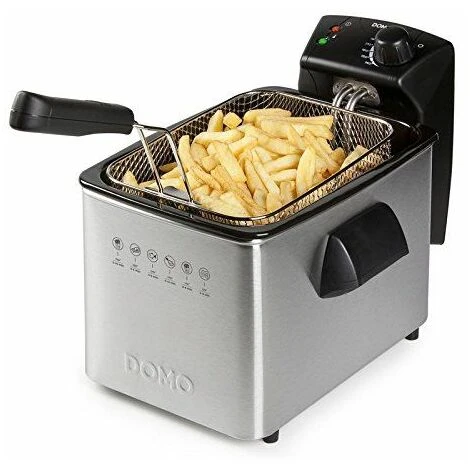 Domo DO465FR Friteuse-friteuse 4l, 60 C Et 190 C , Single Acier Inoxydable, 3000W