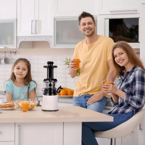 AREBOS Extracteur De Jus Presse-agrumes En Acier Inoxydable 200W Sans BPA Blanc Ou Acier Inoxydable (Blanc) – Image 2