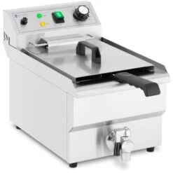 Friteuse Électrique Professionnelle Inox Avec Zone Froide Robinet 230V 9L 3000W