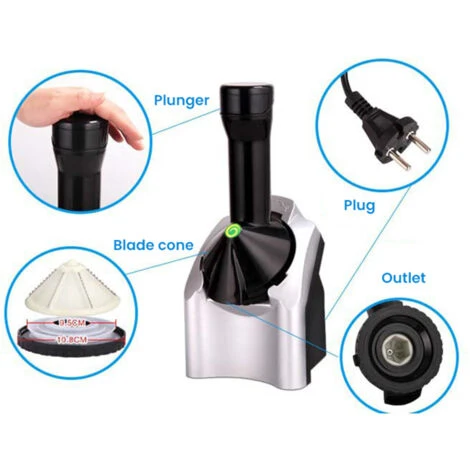 Machine A Sorbet Aux Fruits Electrique Pour Sorbetiere Pour Faire Des Desserts A La Creme Glacee Vegetaliens – Image 4