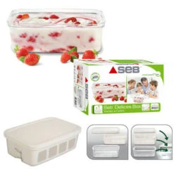 Bac 1L Avec Egouttoir XF101001 Pour Yaourtière SEB DUETTO, MULTI DELICES, MULTI DELICES COMPACT, MULTI DELICES EXPRESS