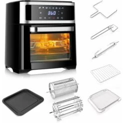 COSTWAY Four à Air 13 L, 1700 W ,8 En 1 Avec écran Tactile Et 8 Programmes Prédéfinis Noir