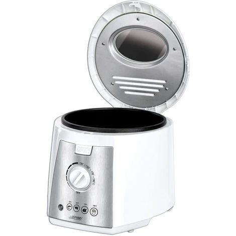 MPM MFR-07 Friteuse électrique Compacte Bol Lavable Antiadhésif De 1,5 Litre 1100W Blanc/Gris – Image 2