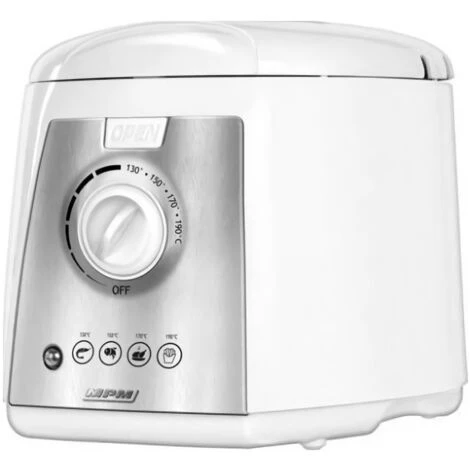 MPM MFR-07 Friteuse électrique Compacte Bol Lavable Antiadhésif De 1,5 Litre 1100W Blanc/Gris – Image 3