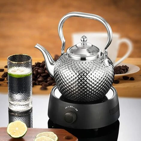 Théière En Acier Inoxydable Avec Infuseur Bouilloire à Induction Compatible Avec Tous Les Réchauds Argent 1,5 L – Image 4