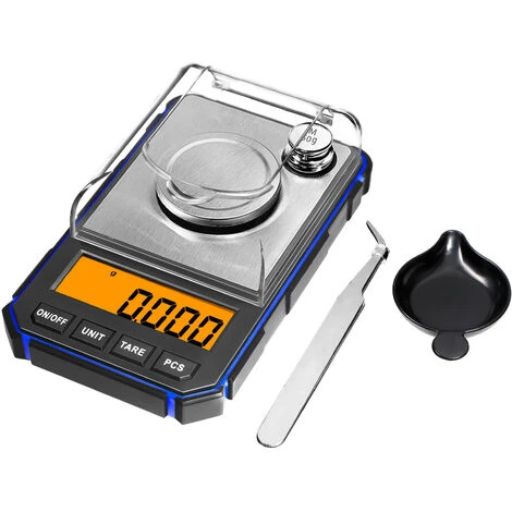 Balance De Précision, Balance De Precision 0.001g, 50g/0.001g, Balance Numérique Portable Avec Affichage LCD Avec 50g De Poids D'étalonnage Et Pincettes Électrostatiques