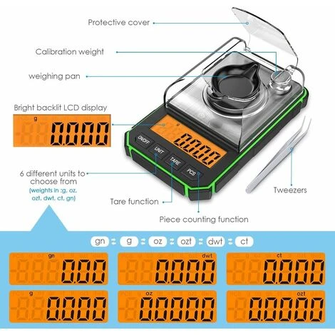 Balance De Précision, Balance De Precision 0.001g, 50g/0.001g, Balance Numérique Portable Avec Affichage LCD Avec 50g De Poids D'étalonnage Et Pincettes Électrostatiques – Image 3