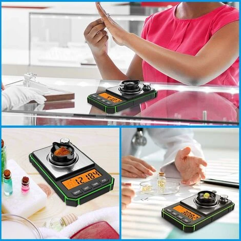 Balance De Précision, Balance De Precision 0.001g, 50g/0.001g, Balance Numérique Portable Avec Affichage LCD Avec 50g De Poids D'étalonnage Et Pincettes Électrostatiques – Image 5