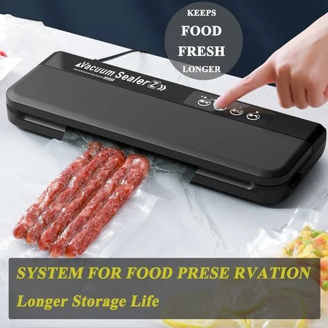 Déstockage Machine Sous Vide Electrique Alimentaire 360W Aliments Secs Et Humides Appareil De Mise Sous Vide -60 Kpa Avec Fonction D'impulsion Inclus 10 Pcs Sacs Sous Vide Pour Viandes Légumes Fruits – Image 2