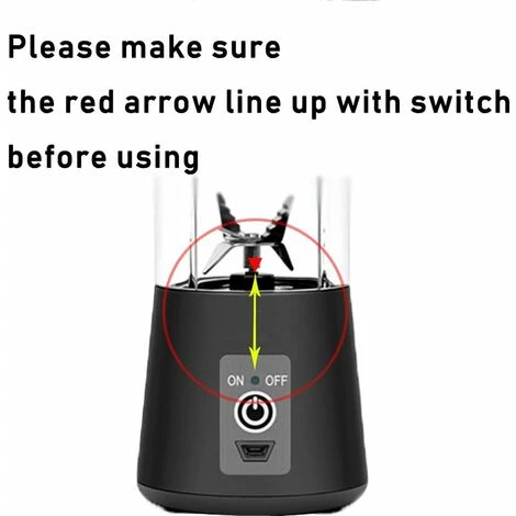 Mélangeur Personnel, Mélangeurs Portables Gobelet Mélangeur De Fruits électrique Mélangeur De Jus Rechargeable Par USB, 6 Lames 3D Pour Un Superbe Mélange, 380 Ml Noir – Image 2