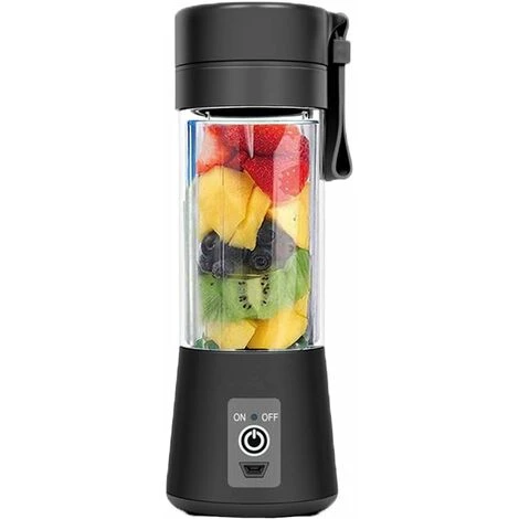 Mélangeur Personnel, Mélangeurs Portables Gobelet Mélangeur De Fruits électrique Mélangeur De Jus Rechargeable Par USB, 6 Lames 3D Pour Un Superbe Mélange, 380 Ml Noir – Image 4