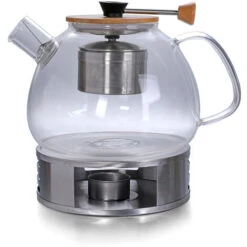 Théière Avec Filtre Verre 1.5L Avec Support SAWAKE SGT-501
