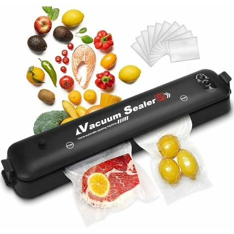 Machine Sous Vide Alimentaire, Appareil Sous Vide, Machine à Emballer Sous Vide Pour La Conservation Des Aliments, Avec Mode Sec Et Humide, 10 Sacs Sous Vide Inclus Pour Aliments, Viandes Cisea