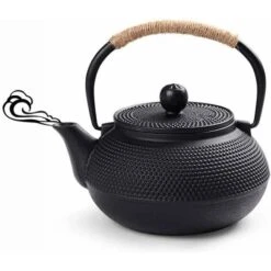 Theiere En Fonte Japonaise Théière Avec Infuseur En Acier Inoxydable Noir 600 Ml