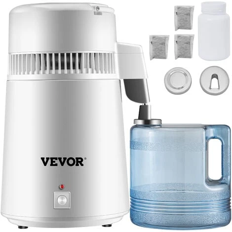 VEVOR 4 L Distillateur D'Eau 750 W Purificateur D'Eau Canon En Acier Inoxydable 304 Filtration D'Eau Pour Clinique Maison Salon