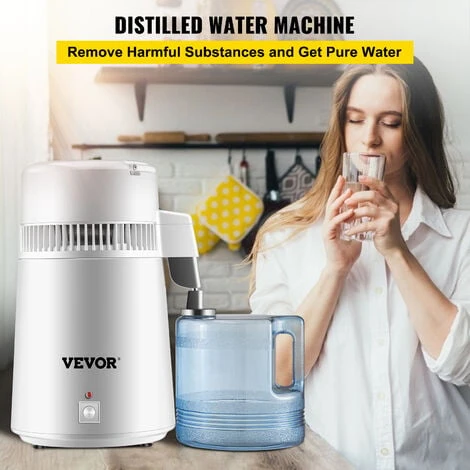 VEVOR 4 L Distillateur D'Eau 750 W Purificateur D'Eau Canon En Acier Inoxydable 304 Filtration D'Eau Pour Clinique Maison Salon – Image 3
