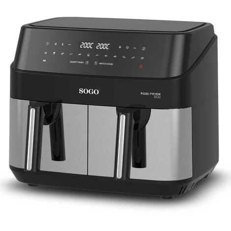 Friteuse Sans Huile à Double Plateau De 9 Litres (4.5Lx2) Avec écran Tactile -17650W – Image 2
