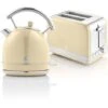 SWAN STP7050CNEU Retro Set Petit-Déjeuner Bouilloire 1,8L Sans Fil, Grille-Pain 2 Larges Tranches 850W Crème