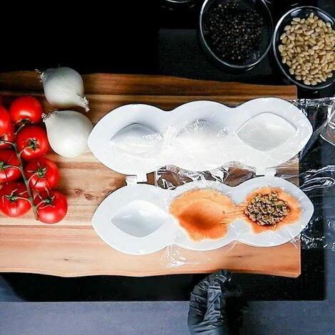 Machine à Boulettes De Viande Manuelle,Machine à Pain De Viande Kibbeh,Moule à Boulettes De Viande,Prototypage Rapide,Outils De Fabrication De Boulettes De Viande De Cuisine(Blanc, 21,5x11x7,5cm),Fone – Image 4