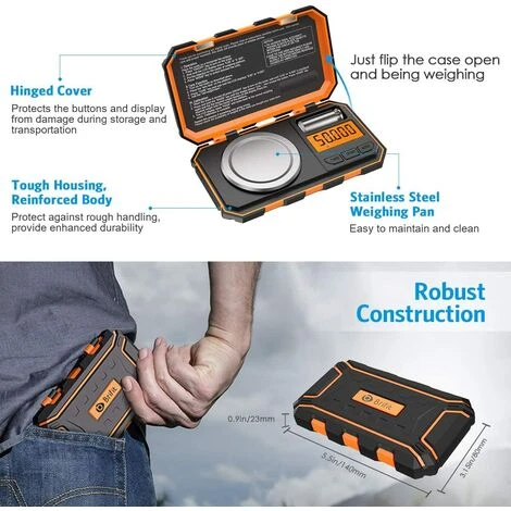 Balance De Cuisine, 50g/0.001g Balance De Poche Numérique, Balances Alimentaires De Précision 0,001 G, Avec Étalonnage Poids 50g, Pince à Épiler, Fonction De Tare, LCD Rétroéclairé – Image 4