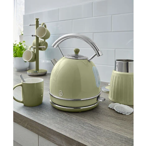 SWAN STP7050GNEU Retro Set Petit-Déjeuner Bouilloire 1,8L Sans Fil, Grille-Pain 2 Larges Tranches 850W Vert – Image 3