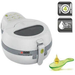 SEB FZ712100 ActiFry Friteuse électrique Sans Huile, 3% De Matiere Grasse, Cuve Amovible 1kg, 4 Personnes, Fabriqué En France…