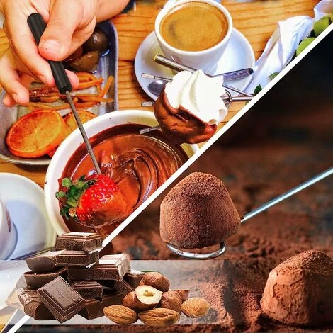 Fourchette à Chocolat, 10 Pièces Fourche À Fromage Fourchettes à Fondue Fourchette à Chocolat DIY Fourchettes à Chocolat Split, Utilisé Pour Faire Votre Propre Chocolat Aux Fruits Fait à La Main, – Image 3