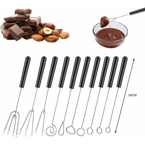 Fourchette à Chocolat, 10 Pièces Fourche À Fromage Fourchettes à Fondue Fourchette à Chocolat DIY Fourchettes à Chocolat Split, Utilisé Pour Faire Votre Propre Chocolat Aux Fruits Fait à La Main, – Image 4