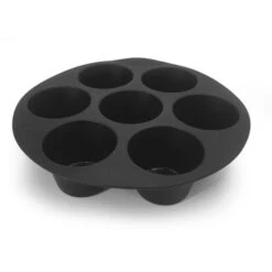 7 Trous Gâteau Tasse Air Friteuse Accessoires Rond Muffin Tasse Moule Micro-ondes Moule De Cuisson Tapis De Cuisson Plaque De Cuisson Moule à Gâteau 1 Pièces (17,8 Cm)