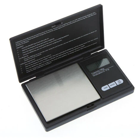 Balance De Cuisine Numérique Portable Bijoux Or Outil De Mesure De Poids 100/0.01G LCD Poche Pondération Balances électroniques (noir) – Image 3