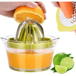 Presse-agrumes Orange, Presse-agrumes Manuel Au Citron Avec Râpe à Mesurer Intégrée, Presse-agrumes Manuel Multifonction Avec Plusieurs Tailles