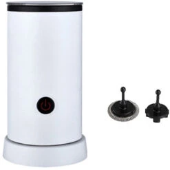 Mousseur à Lait électrique, Vapeur à Lait Automatique, Mousseur Chaud Et Froid 4 En 1 - Chauffe-lait 8,4 Oz/130 Ml, Pour Latte, Cappuccino, Macchiato Avec Grattoir En Silicone, Travail Silencieux,