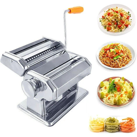 AUFUN Machine Tirée Machine De Pâtes Manuelles En Acier Inoxydable Argent Pour 8 épaisseur De Pâte Différente, – Image 2