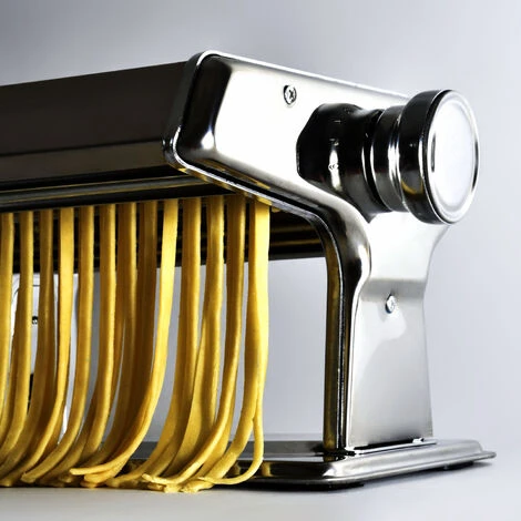 AUFUN Machine Tirée Machine De Pâtes Manuelles En Acier Inoxydable Argent Pour 8 épaisseur De Pâte Différente, – Image 4