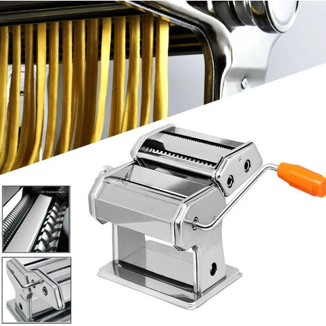 AUFUN Machine Tirée Machine De Pâtes Manuelles En Acier Inoxydable Argent Pour 8 épaisseur De Pâte Différente, – Image 5