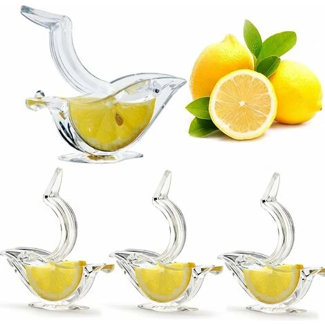 RHAFAYRE 4 Presse Citron Individuel, Presse-Citron Presse-Agrumes Manuel, Acrylique Clip Citron Manuel Fruits Presse-Agrumes Accueil Cuisine Bar Gadget, Presse Citron Individuel Design En Forme D'oise