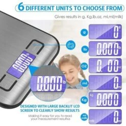 None Balance De Cuisine Numérique Balance De Cuisine électronique Balance Alimentaire De Précision 5kg/ 1g En Acier Inoxydable