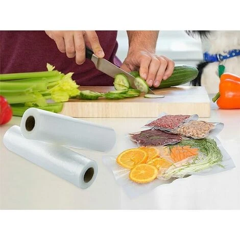 2 Rouleaux Film Professionnel Stable, Sacs Soudure Film Roulettes Grande 20 X 500 Cm Convient Pour Tous Les Recettes à Stocker Sous Vide/Thermosoudeuse/de Mise Sous Vide – Image 2