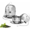 2PCS Boule à Thé, Infuseur à Thé Trou Fin Avec Chaîne Et Couvercle, Boule Filtre à Thé En Acier Inoxydable Pour Thé, épices Et Assaisonnements