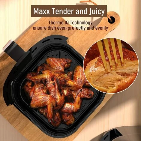 Fabuletta Friteuse Sans Huile 4L, Air Fryer 1680W, Friteuse à Air Chaud Avec 9 Programmes, 65 à 230 °C, Température Réglable, Timer, Airfryer Pour 2-3 Personnes, Panier De Friture Anti-adhérant, Noir – Image 4