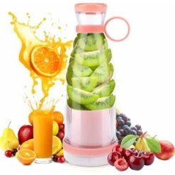 Portable Blender Bouteille, USB Rechargeable Mini Mixeur Blender Multifonctionnel Fresh Juice Blender Bouteille Mixeur De Fruits électrique Avec Poignée